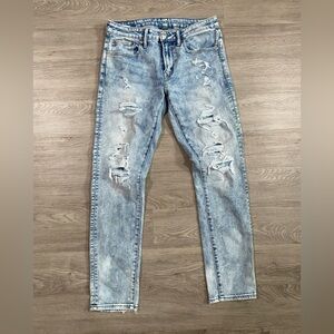 American Eagle Men's Slim Distressed Light‎ Wash Jeans 31x30 cons